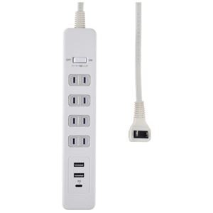 朝日電器 集中SW付USBタップ WLS-4322SUC(W)