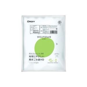【まとめ】 オルディ asunowa再生ごみ袋HD45L 半透明 10P 【×30セット】