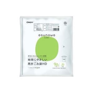 【まとめ】 オルディ asunowa再生ごみ袋HD90L 半透明 10P 【×10セット】