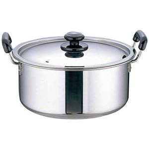 ステンレスプラ柄厚板実用鍋24cm