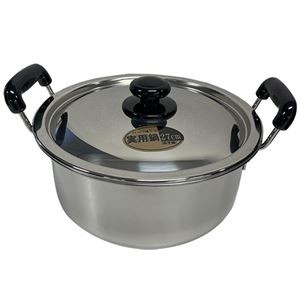 ステンレスプラ柄厚板実用鍋27cm