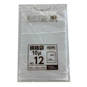 (まとめ) ポリ袋規格タイプ 12号 HDPE CFKT-HD-12 【×10セット】
