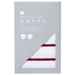 【5枚セット】 抗菌フェイスタオル レッド 22456809X5