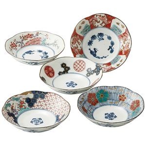 染錦古伊万里 中鉢揃 1-2-0234