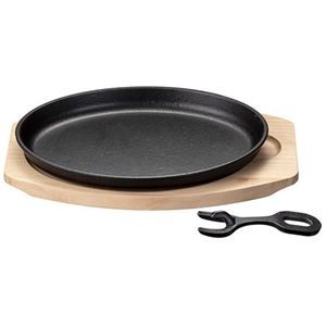 イシガキ産業 鉄鋳物 大判ステーキ皿1枚組 敷板・ハンドル付 4544