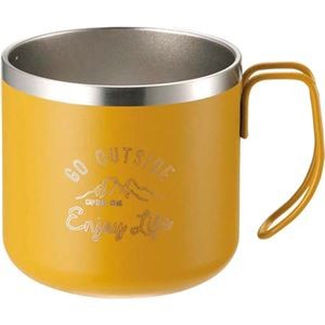 キャプテンスタッグ モンテ ダブルステンレスマグカップ350 イエロー UE-3434