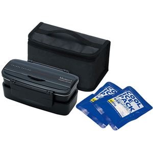 スケーター モダンプラス 保冷バック付タイトランチボックス2段式 ブラック KCPOW5T