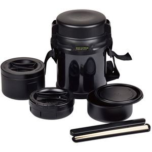 パール金属 エコランチ ダブルステンレスランチジャー1600 ブラック HB-0253