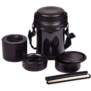 パール金属 エコランチ ダブルステンレスランチジャー1800 ブラック HB-0254