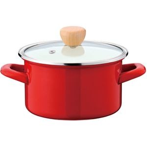 パール金属 プチクック ホーロークックポット15cm レッド HB-1366