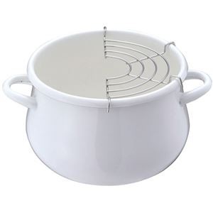 パール金属 プチクック ホーロー天ぷら鍋16cm ホワイト HB-1679