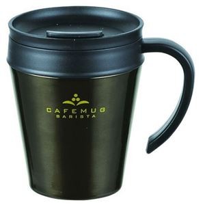 パール金属 カフェマグバリスタ 真空蓋付マグカップ330 ブラック HB-3985