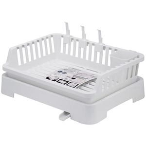 岩崎工業 クッキンパル ディッシュドレイナー 排水ノズル付き ホワイト K-1666-WH