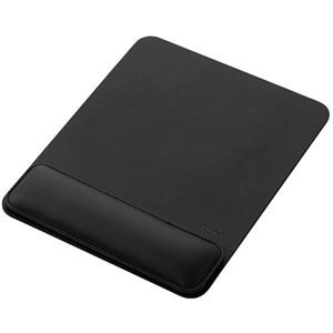ナカバヤシ リストレスト付きPUレザーマウスパッド ブラック MUP-936BK