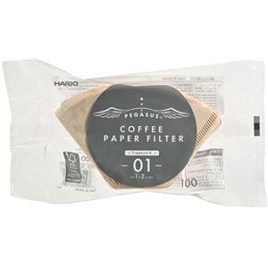 【10セット】 HARIO ペガサス コーヒーペーパーフィルター 1～2杯用 100枚入 PEF-01-100MX10