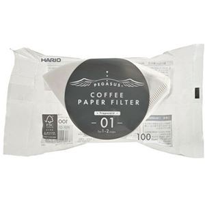 【10セット】 HARIO ペガサス コーヒーペーパーフィルター 1～2杯用 100枚入 PEF-01-100WX10