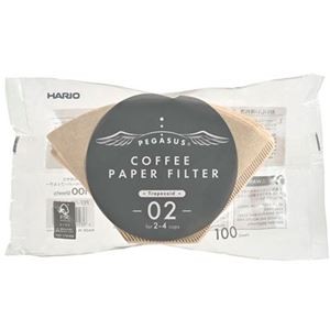 【10セット】 HARIO ペガサス コーヒーペーパーフィルター 2～4杯用 100枚入 PEF-02-100MX10