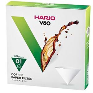 【10セット】 HARIO V60用ペーパーフィルター01W 1～2杯用 40枚入 VCF-01-40WX10