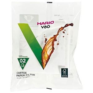 【5セット】 HARIO V60用ペーパーフィルター02W 1～4杯用 100枚入 VCF-02-100WX5