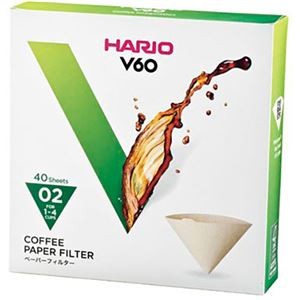 【10セット】 HARIO V60用ペーパーフィルター02M 1～4杯用 40枚入 VCF-02-40MX10