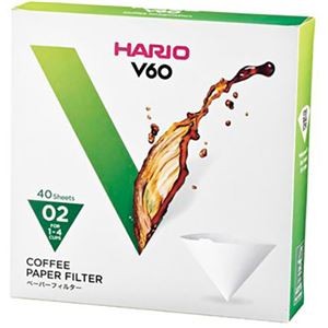【10セット】 HARIO V60用ペーパーフィルター02W 1～2杯用 40枚入 VCF-02-40WX10