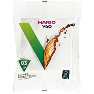 【5セット】 HARIO V60用ペーパーフィルター03W 1～6杯用 100枚入 VCF-03-100WX5