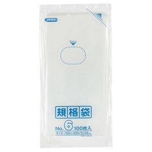 【10セット】 ジャパックス LD 規格袋 06号 0.030mm厚 100枚 透明 K-06X10