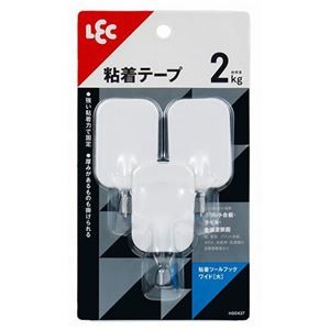 【5セット】 レック 粘着ツールフックワイド 大 3個入 W H00437X5