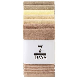 【5セット】 本多タオル 7DAYS 1週間のフェイスタオル 7枚組 34×78cm ブラウン HT-44689X5