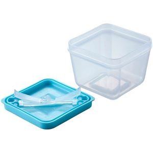 【5セット】 スマイルキッズ ふたがトングになる保存容器 ミントブルー ATN-01MBX5
