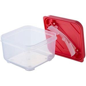 【5セット】 スマイルキッズ ふたがトングになる保存容器350ml サーモンピンク ATN-03SPX5