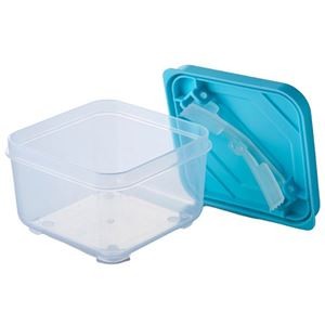 【5セット】 スマイルキッズ ふたがトングになる保存容器350ml ミントブルー ATN-03MBX5