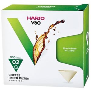 【5セット】 HARIO V60用ペーパーフィルターM 1~4杯用 100枚入 VCF-02-100MKX5