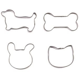 【5セット】 パール金属 ラフィネ ステンレス製クッキー抜き型4個セット ドック・ボーン・うさぎ・ねこ D-6151X5
