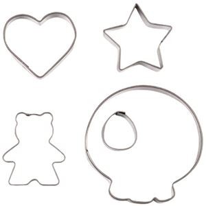 【5セット】 パール金属 ラフィネ ステンレス製クッキー抜き型4個セット ハート・スター・ベアー・スカル D-6154X5