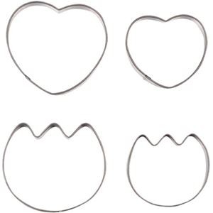 【5セット】 パール金属 ラフィネ ステンレス製クッキー抜き型4個セット ハートM・S・チューリップM・S D-6155X5