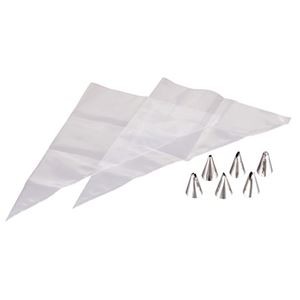 【5セット】 パール金属 ラフィネ クリーム絞り袋・口金セット D-6163X5