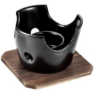 【5セット】 パール金属 和ごころ懐石 陶器製丸型コンロ 木台付 HB-5218X5
