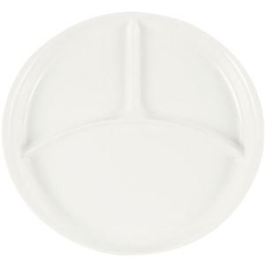 【5セット】 パール金属 あつかいやすい仕切付ラウンドプレート ホワイト K-6387X5