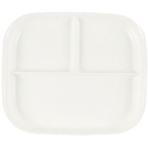 【5セット】 パール金属 あつかいやすい仕切付スクエアプレート ホワイト K-6388X5