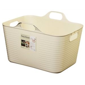 【5セット】 ヒマラヤ化学 ハッピーバケット 角 Mサイズ アイボリー MMT50848X5