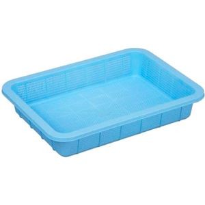 【5セット】 新輝合成 アシスト抗菌角ざる 浅1型 ブルー MMT30759X5