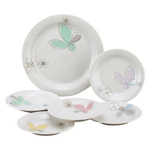 ハナエモリ ペタル ベリーセット プレート大(径24.5×2cm)×1、プレート小(径16×2cm)×5 電子レンジOK K50606315