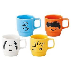 ピーナッツ スタックマグ 4ピースマグセット 径8.5×8.5cm(340ml) 電子レンジOK K50610318