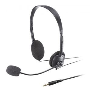 サンワサプライ マイクMUTEスイッチ付きの4極対応軽量ヘッドセット MM-HS408BK