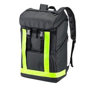 サンワサプライ 現場用リュック 大容量でヘルメットも入る反射テープ付き大容量リュック BAG-GEN1BK
