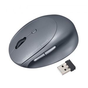 サンワサプライ 静音ワイヤレス コンボ 小型エルゴノミクスマウス 充電式 5ボタン ブラック MA-EWBBS522BK