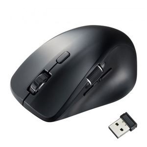 サンワサプライ 静音ワイヤレスマウス サイドホイール付き 5ボタン ブラック MA-WBS524BK