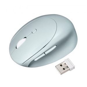 サンワサプライ 静音ワイヤレス小型エルゴノミクスマウス 充電式 5ボタン ブルー MA-EWBS522BL