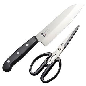 燕三 三徳包丁&キッチンハサミ 三徳包丁28.5cm(刃渡り16.5cm)、キッチンハサミ7.9×19×1cm B1141568